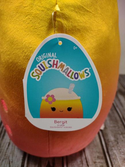 Squishmallows 11" Bergit the Orange Ombre Boba Tea NWT 2022 LTD Edition NWT - Picture 6 of 6